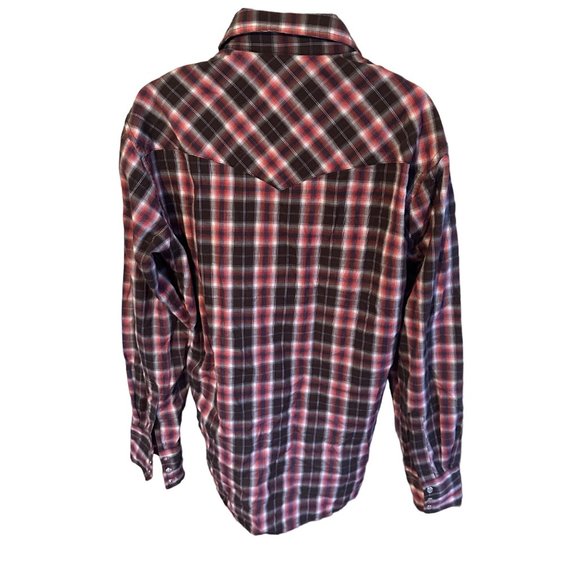 Wrangler western fashion snap front plaid blouse size M - Picture 2 of 7